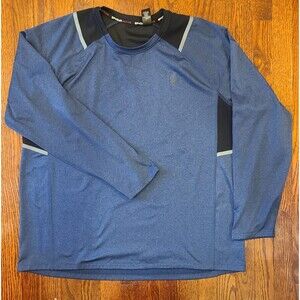 Spyder Active Shirt Mens XL Blue Black ProWeb Long Sleeve Performance Crew Neck
